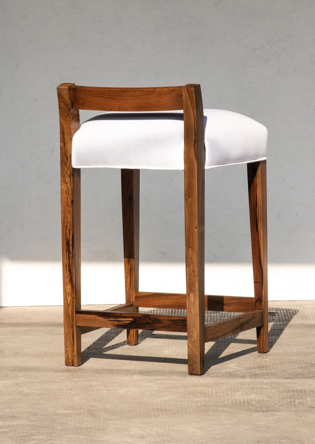Set of 8 Umberto Counter Stools in White Fabric
