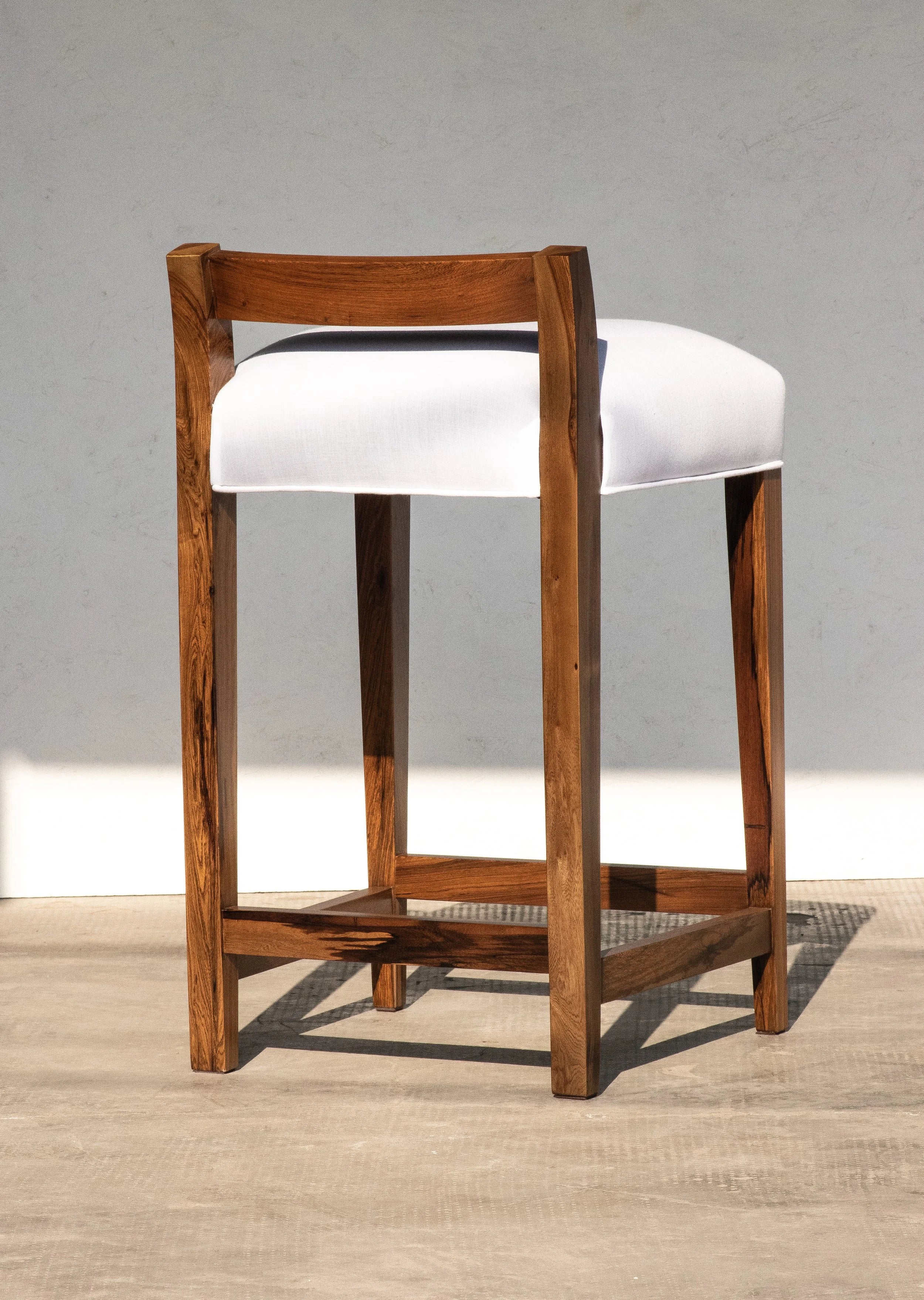 Set of 8 Umberto Counter Stools in White Fabric