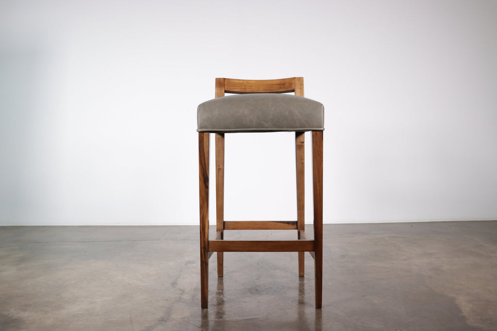 Umberto Stool in Gray Leather