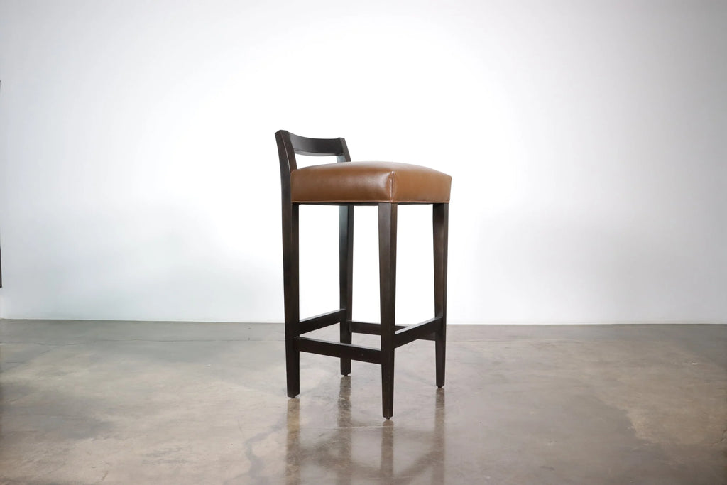 Umberto Stool in Milk Chocolate Leather
