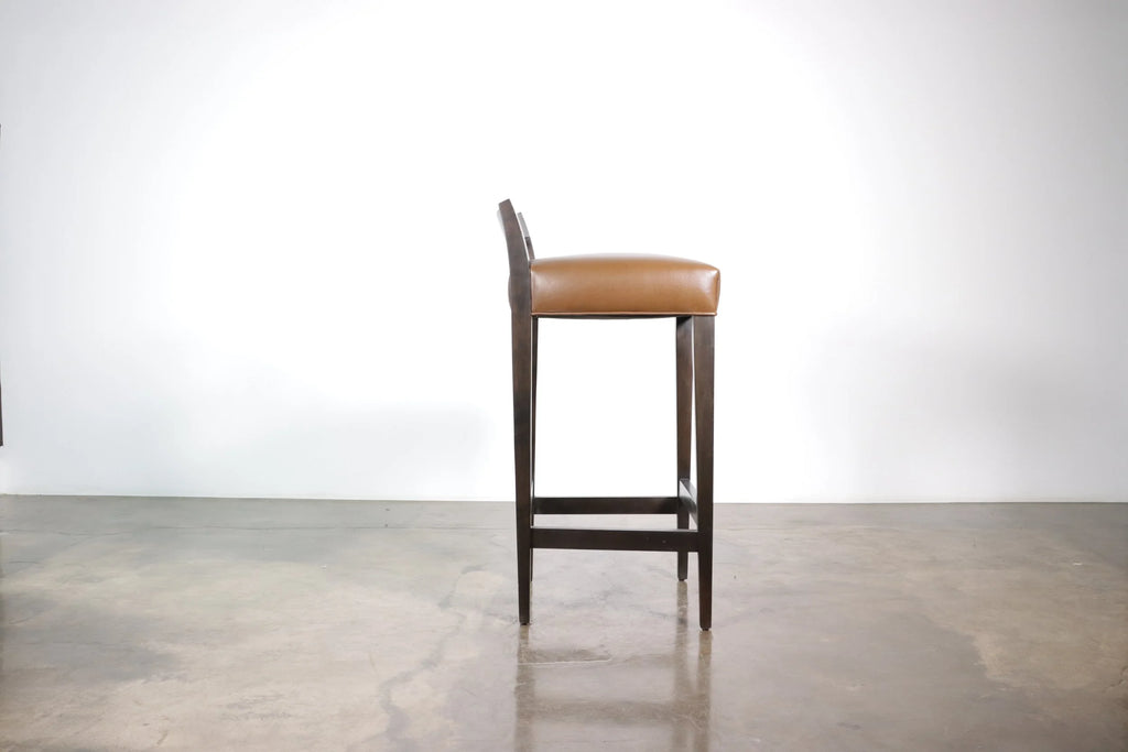 Umberto Stool in Milk Chocolate Leather