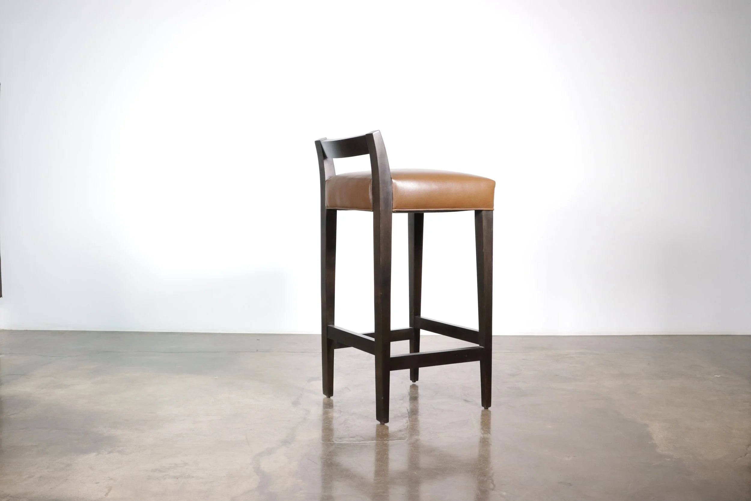 Umberto Stool in Milk Chocolate Leather