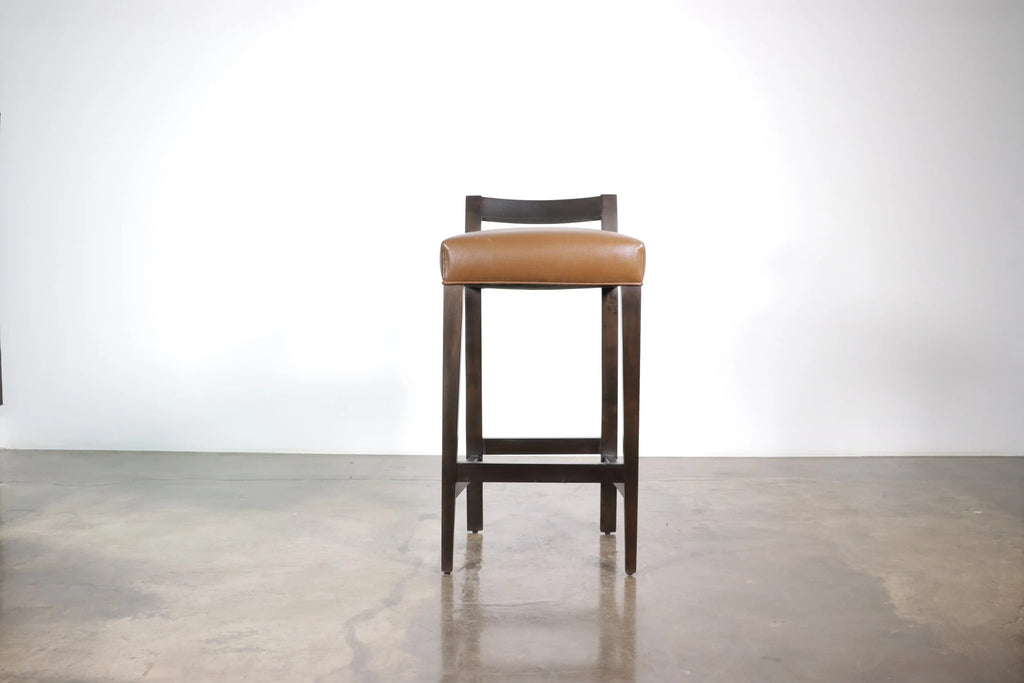 Umberto Stool in Milk Chocolate Leather