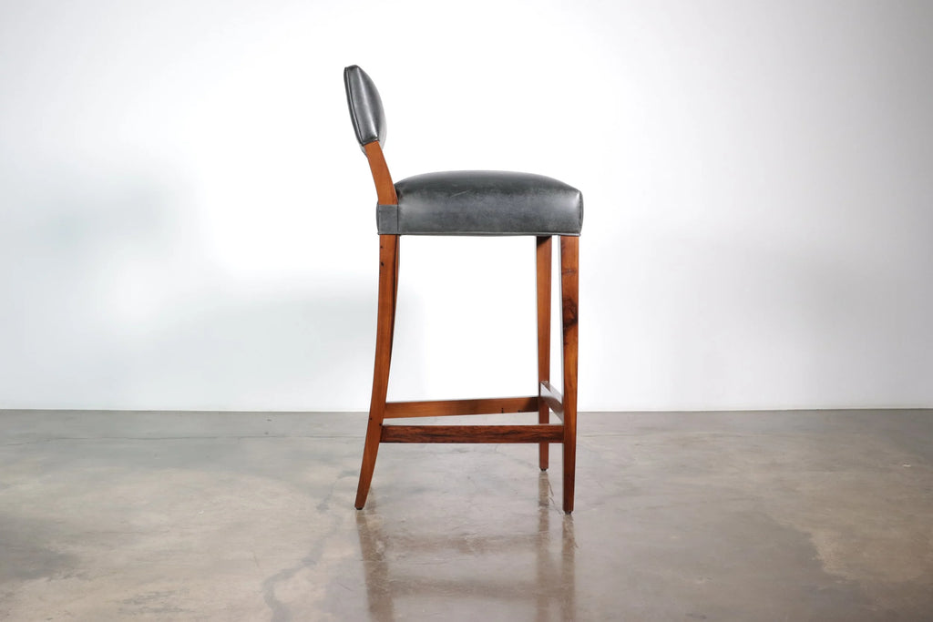 Neto Stool in Gray Leather