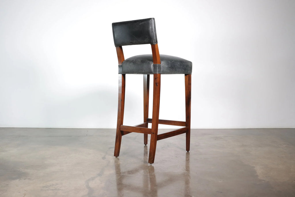Neto Stool in Gray Leather