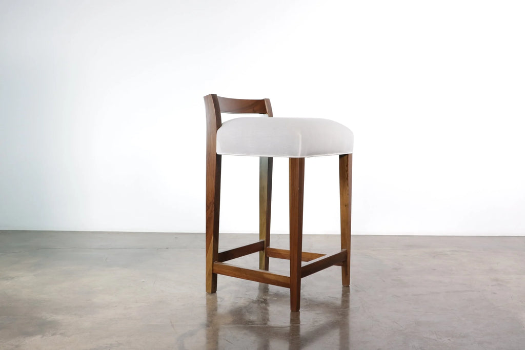 Umberto Counter Stool in White Fabric