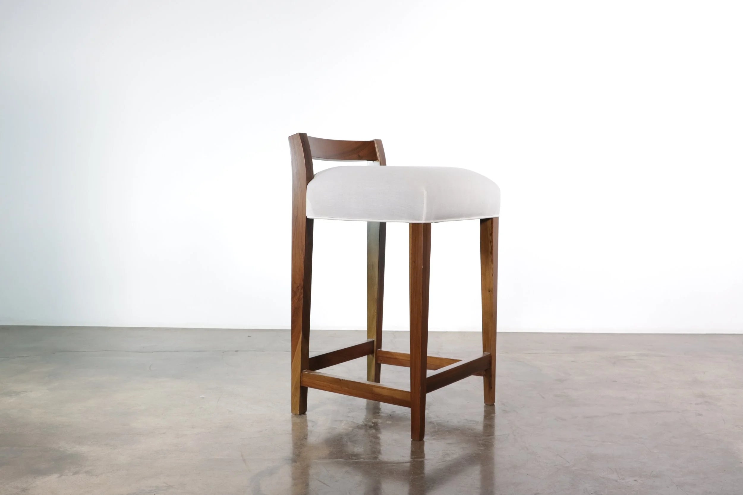 Umberto Counter Stool in White Fabric