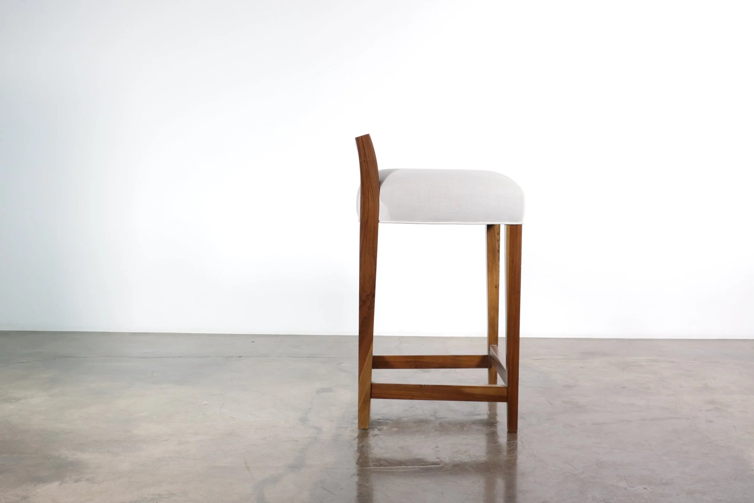 Umberto Counter Stool in White Fabric