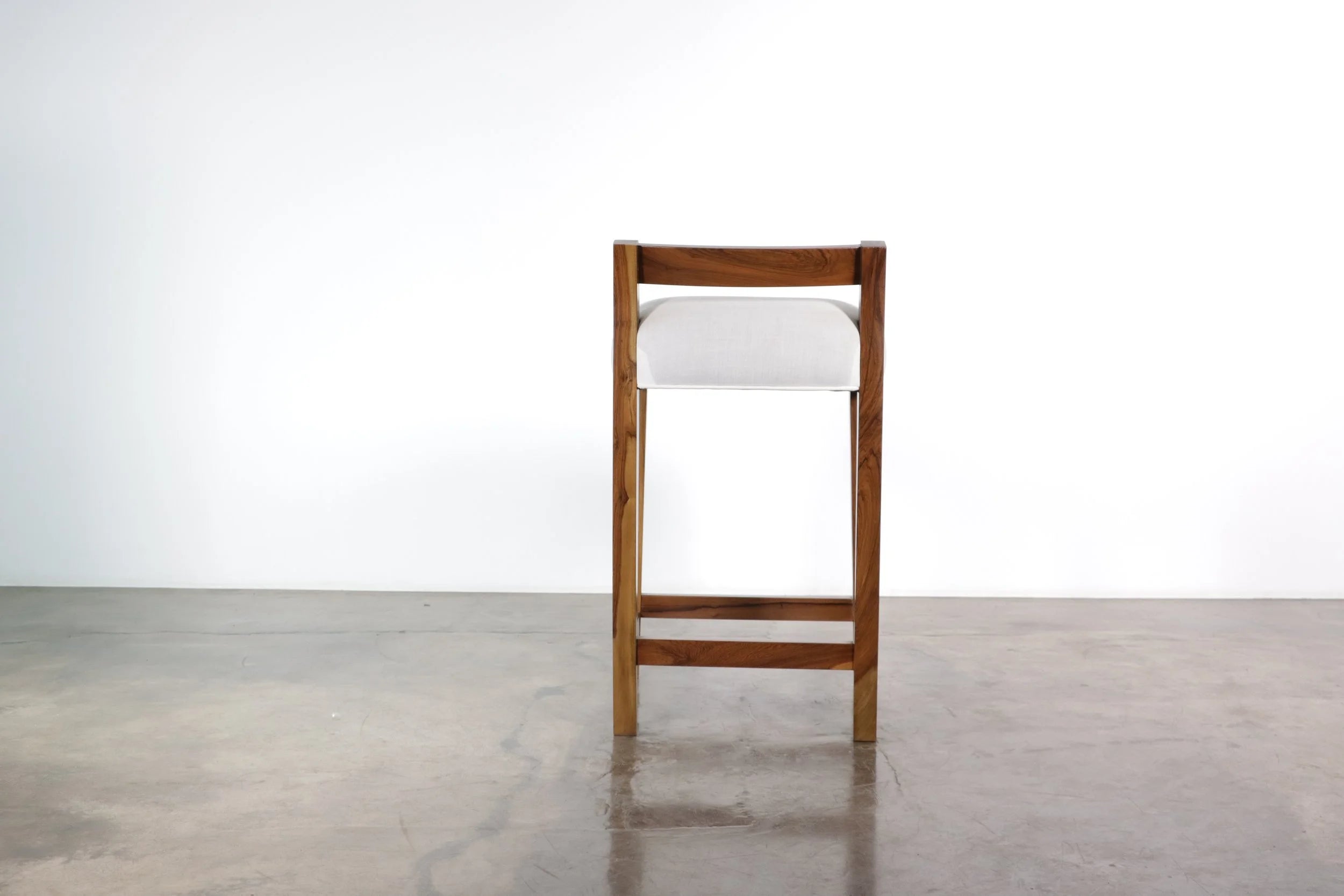 Umberto Counter Stool in White Fabric
