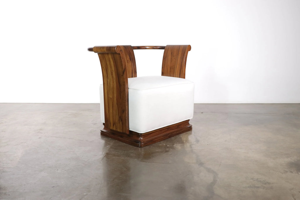 Simone Lounge Chair in White Leather