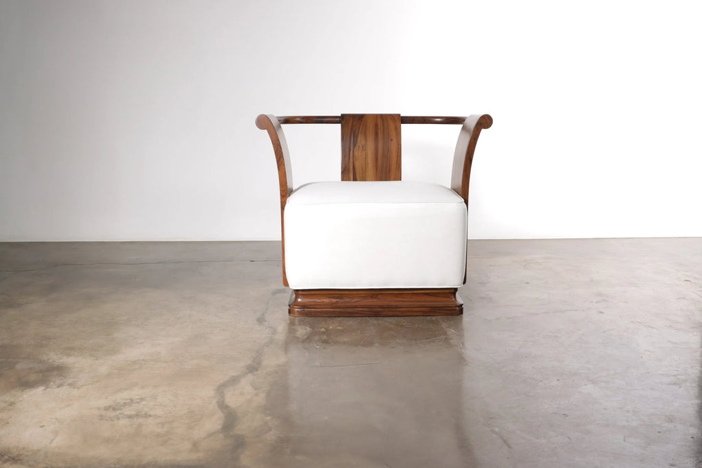 Simone Lounge Chair in White Leather