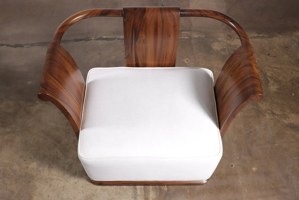 Simone Lounge Chair in White Leather