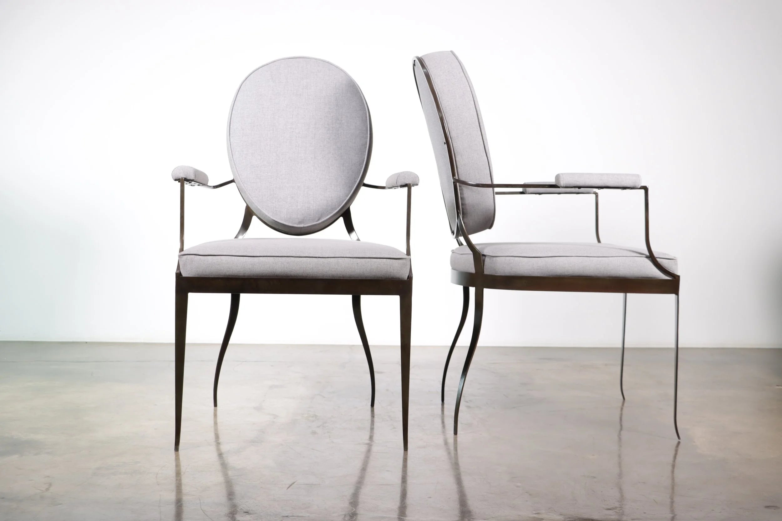 Set of 2 Andre Chairs in Gray Fabric