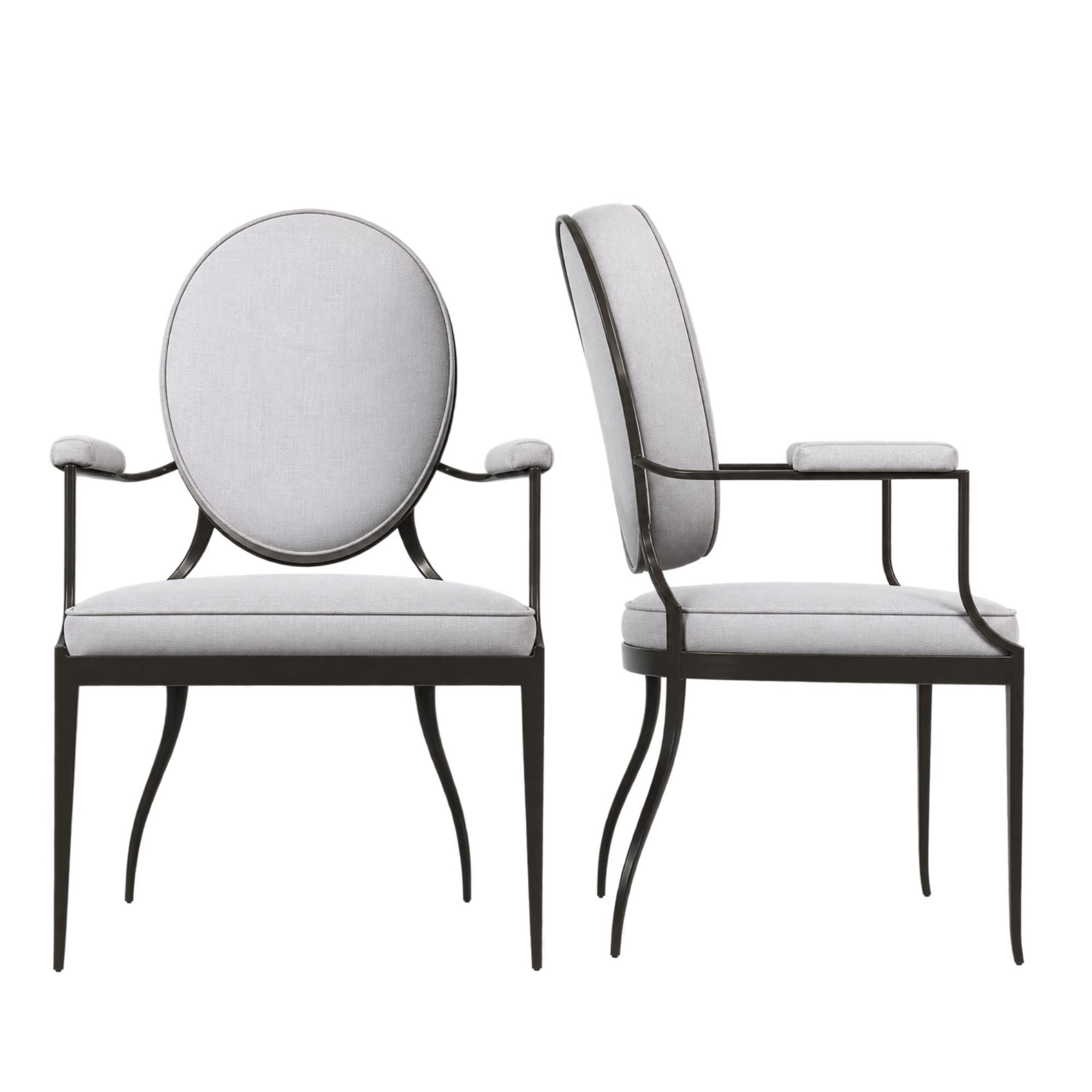 Andre Chairs in Gray Fabric (Pair)