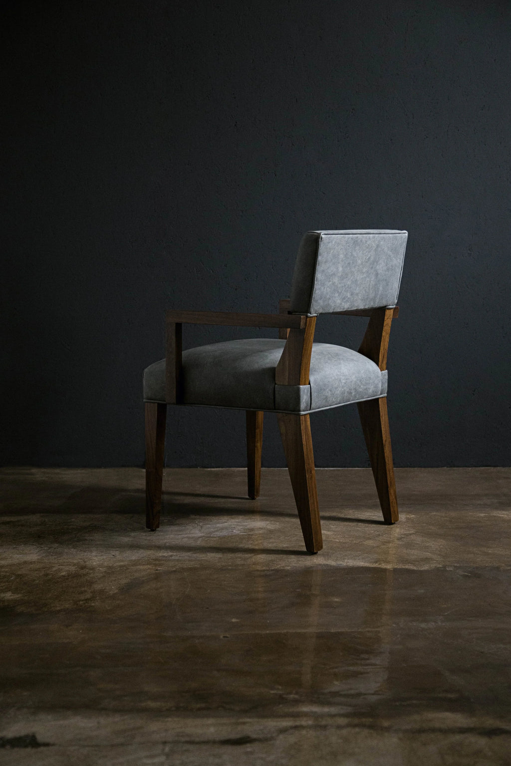 Bruno Arm Chair in Gray Leather