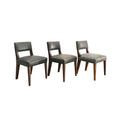 Set of 3 Bruno Chairs in Dark Gray Leather