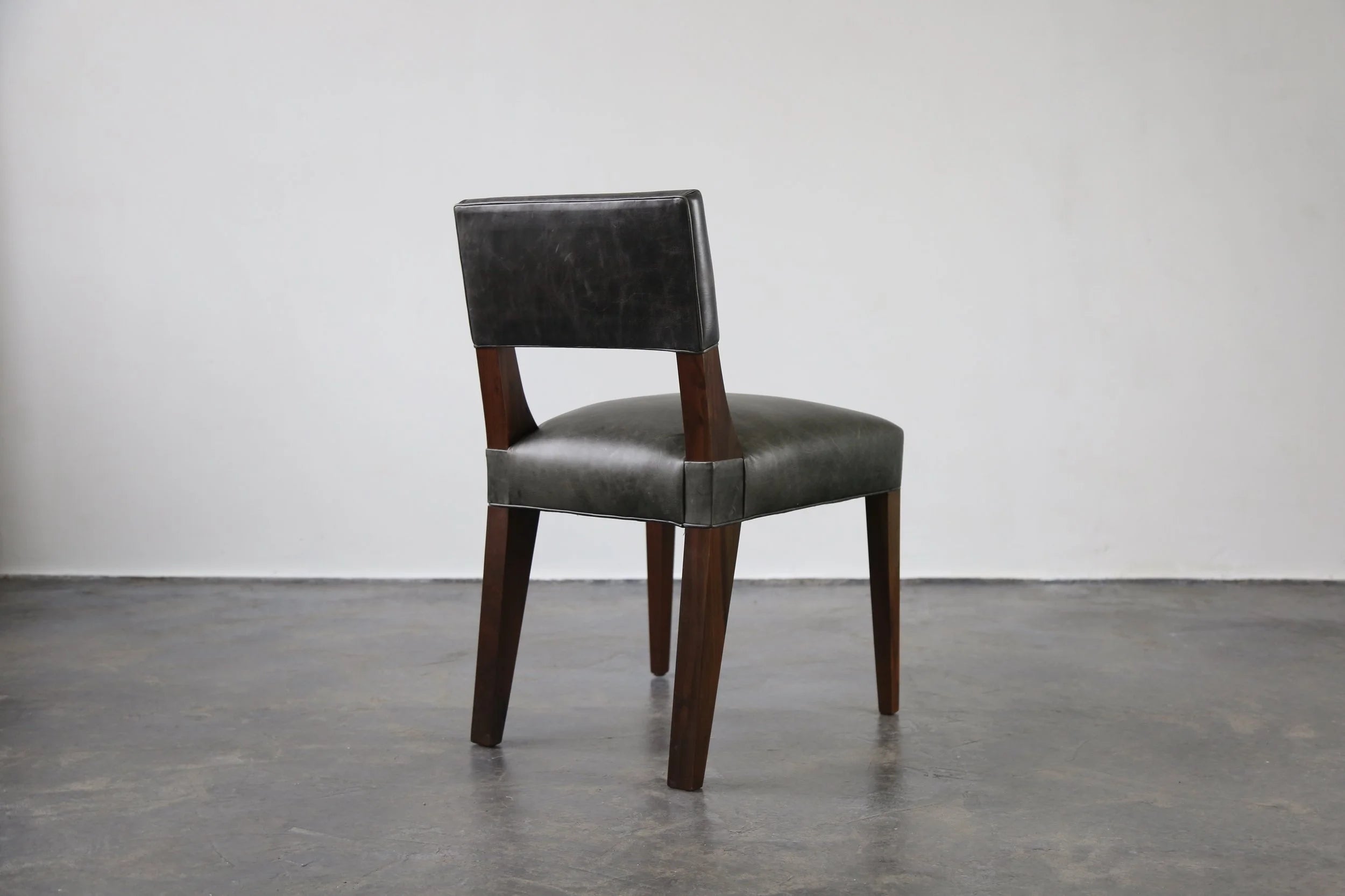 Set of 3 Bruno Chairs in Dark Gray Leather