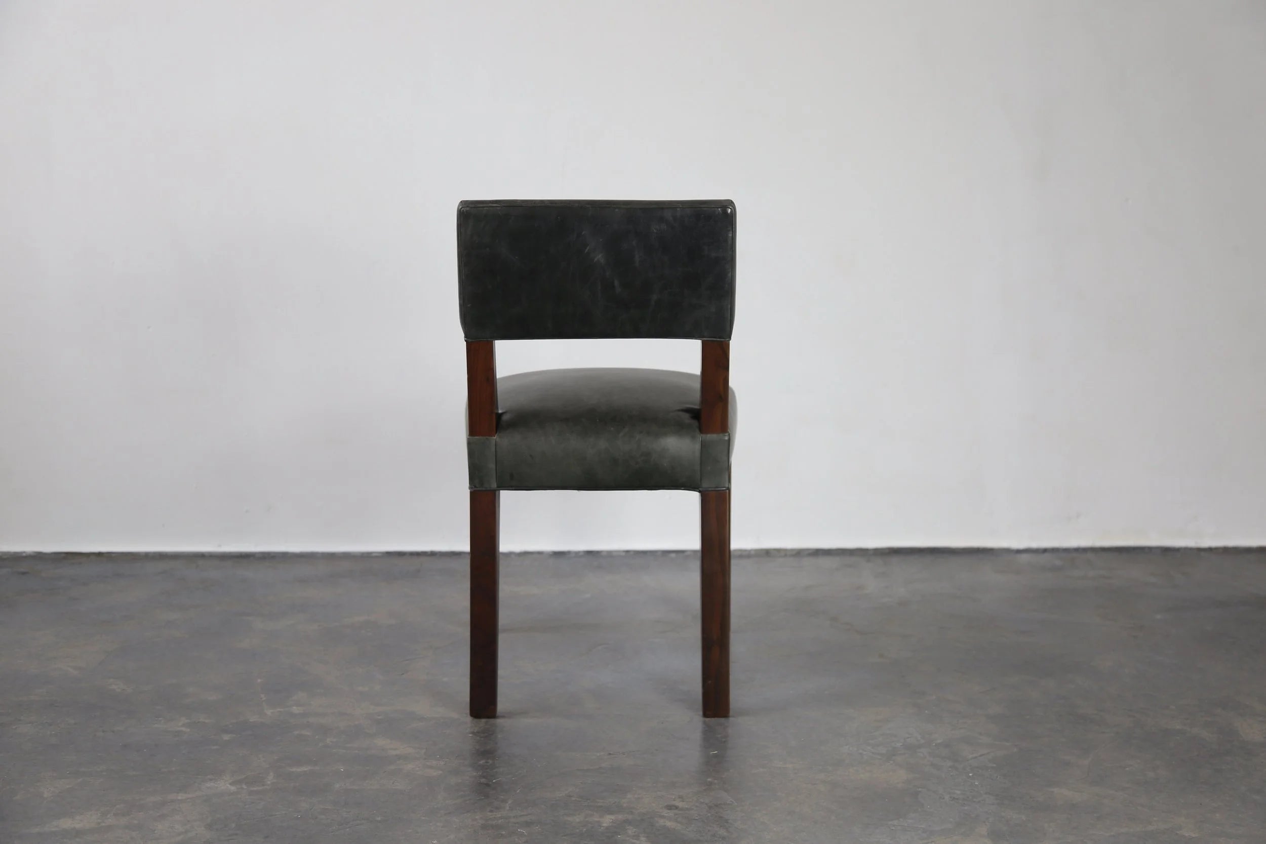 Set of 3 Bruno Chairs in Dark Gray Leather