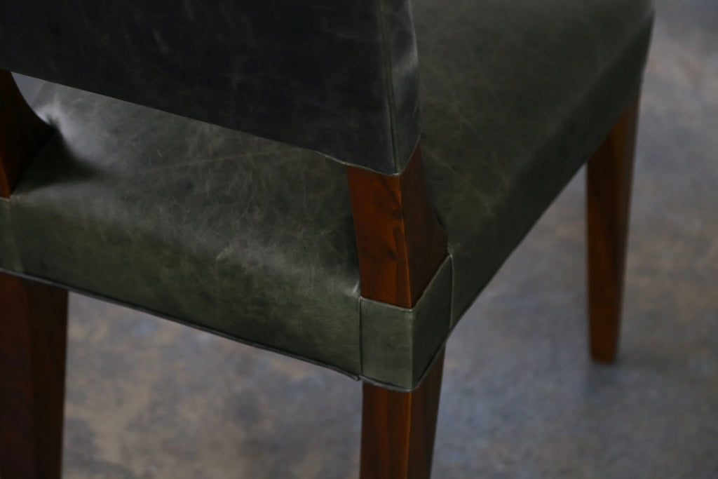Set of 3 Bruno Chairs in Dark Gray Leather