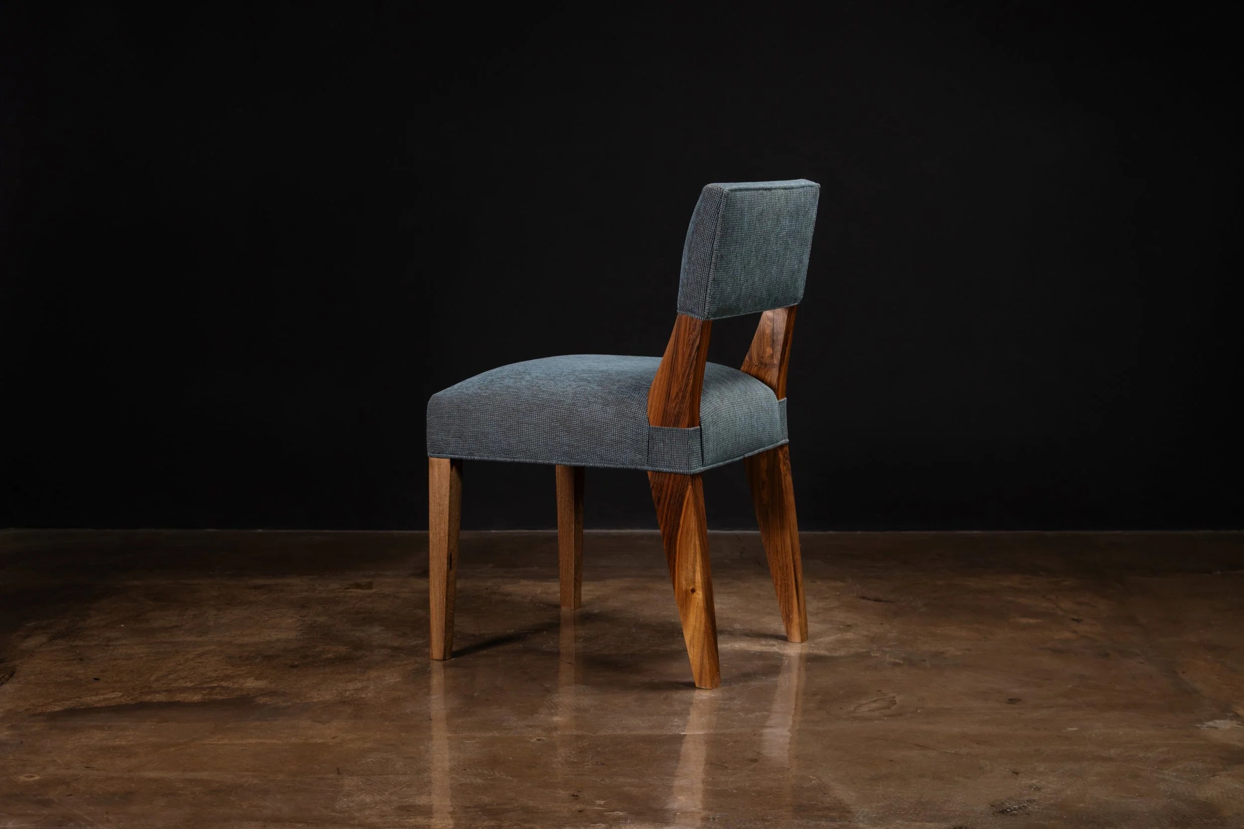 Bruno Chair in Blue Fabric