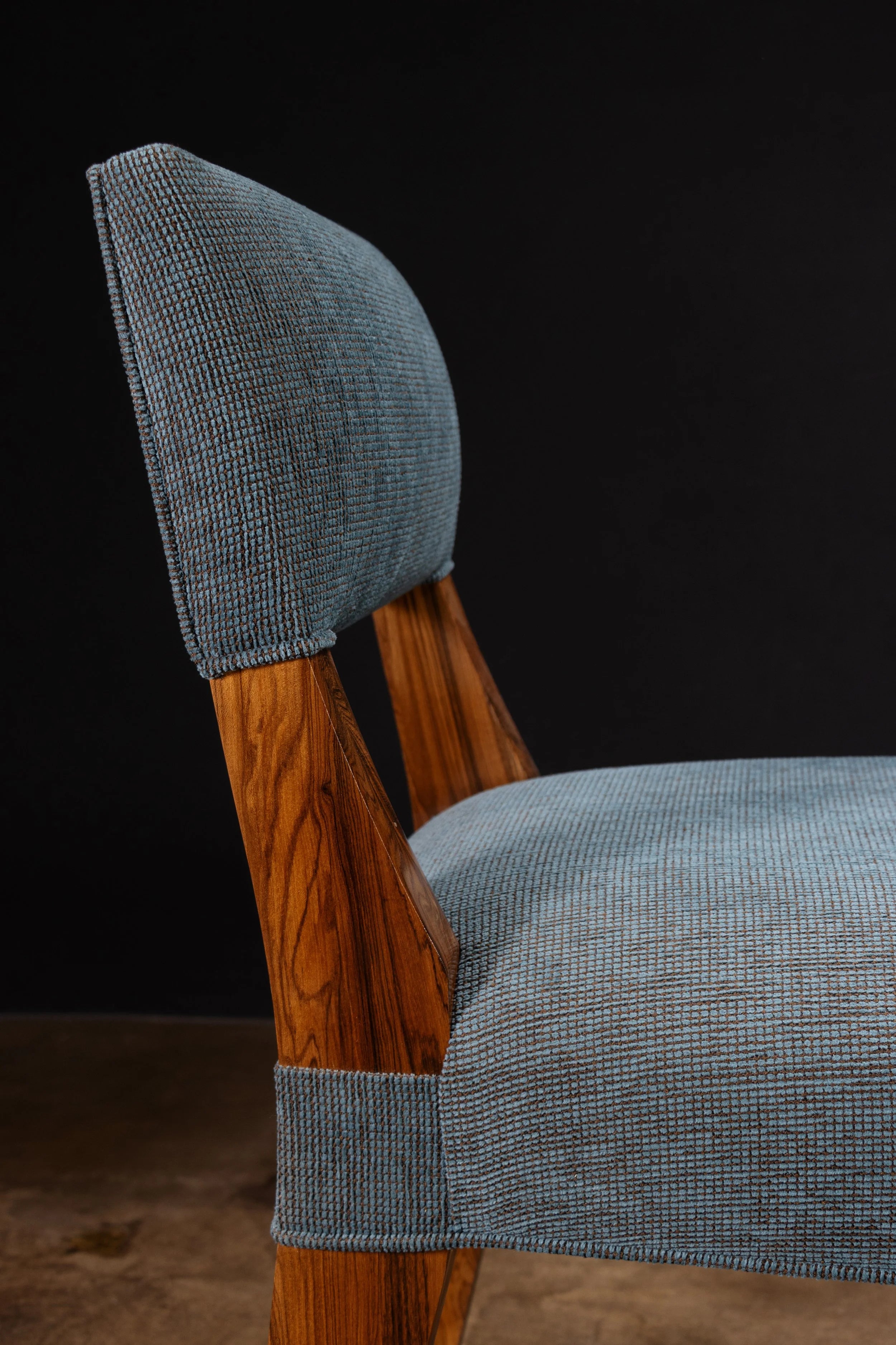 Bruno Chair in Blue Fabric