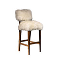Bruno Ovino Stool in White Sheepskin
