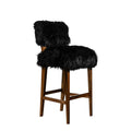 Bruno Ovino Stool in Black Sheepskin