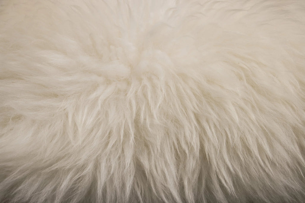 Bruno Ovino Stool in White Sheepskin