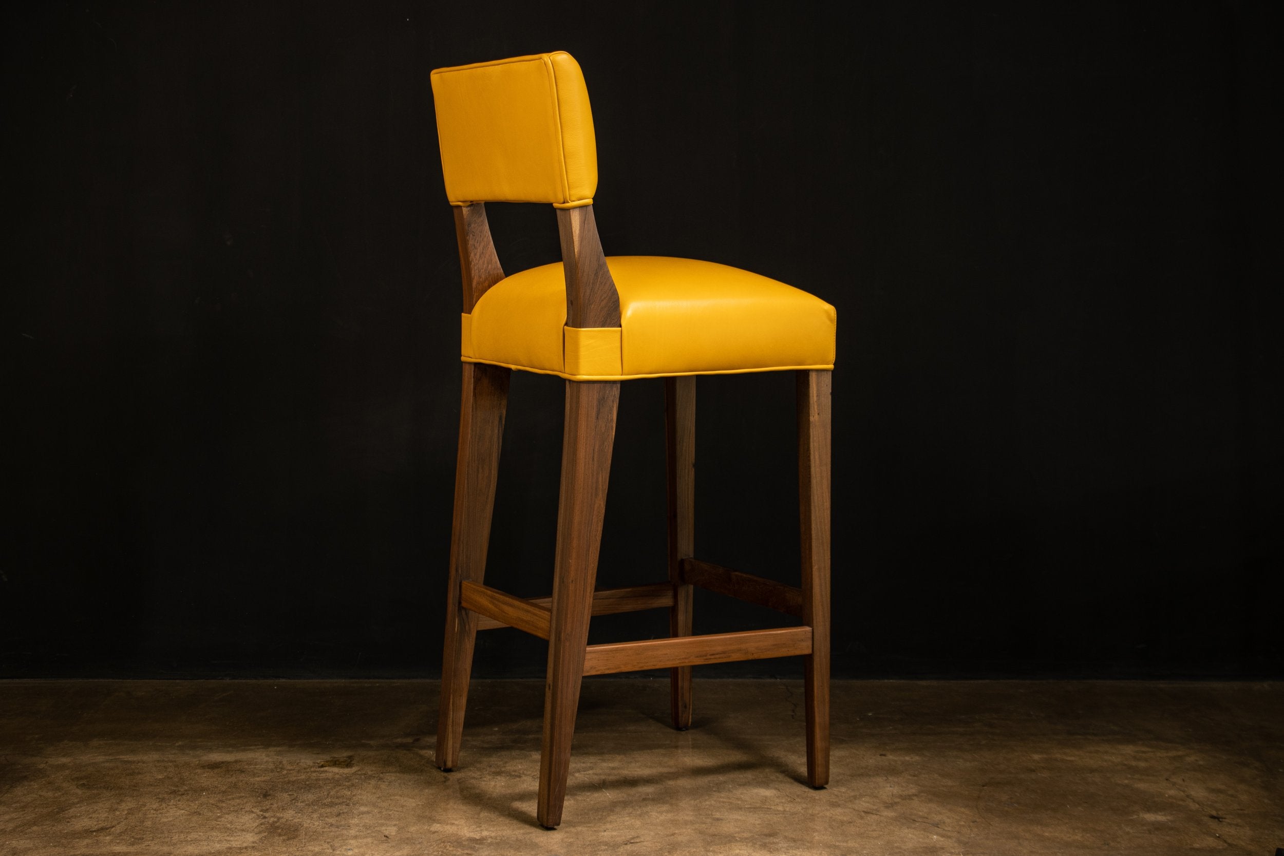 Bruno Stool in Yellow Leather