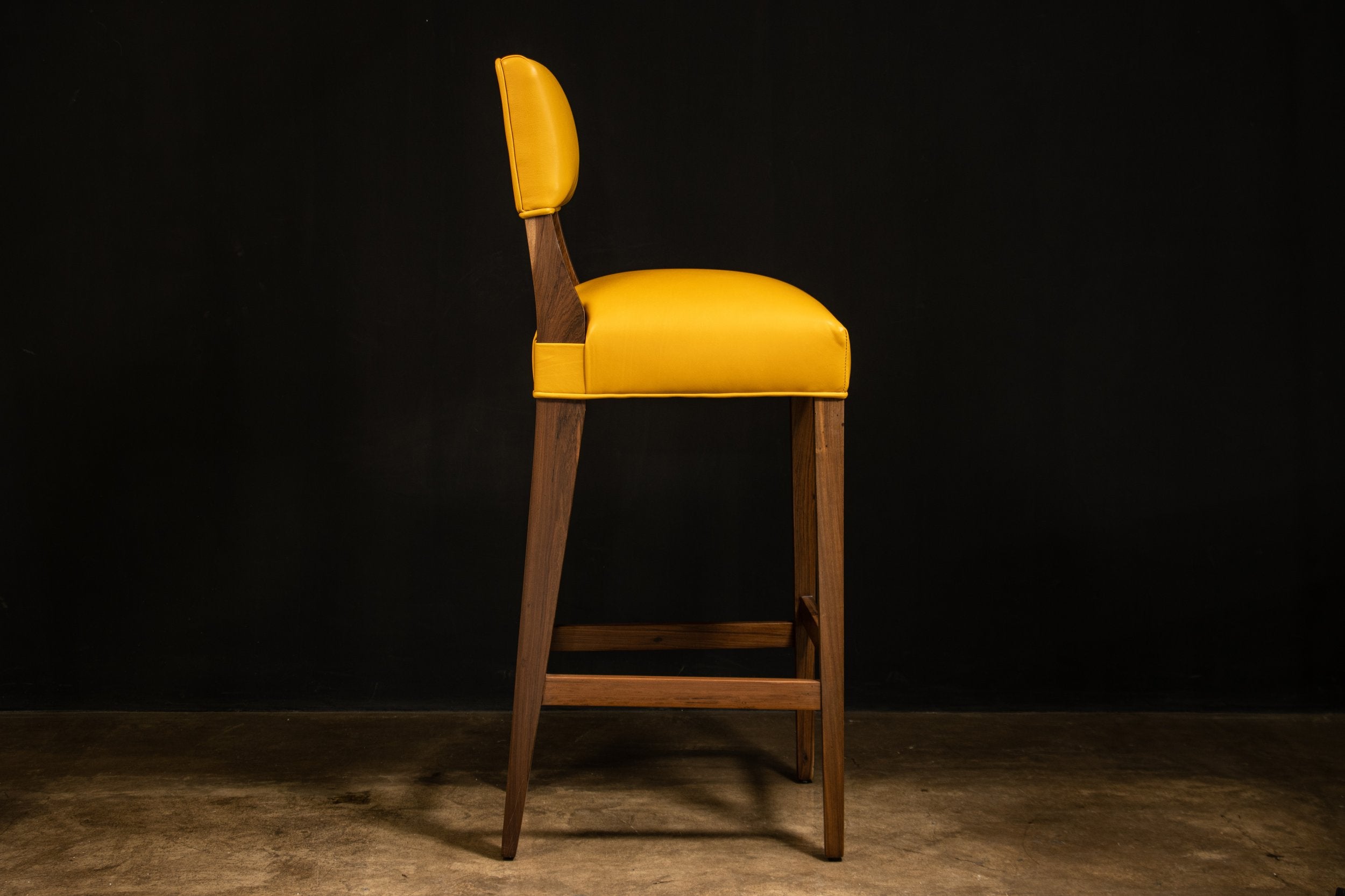 Bruno Stool in Yellow Leather