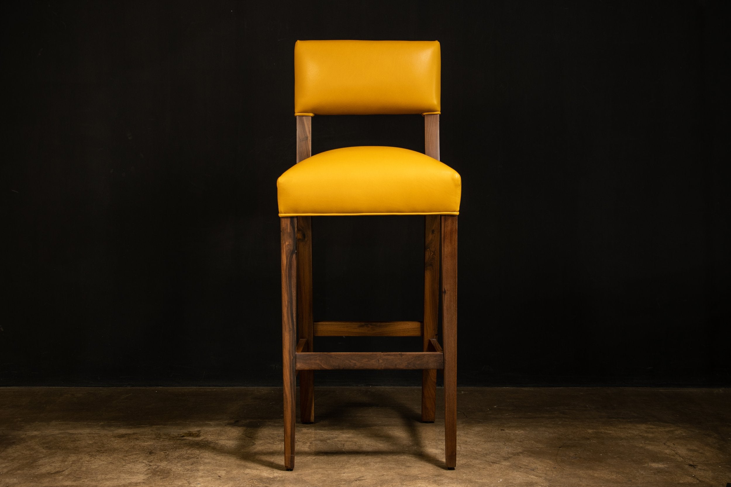 Bruno Stool in Yellow Leather
