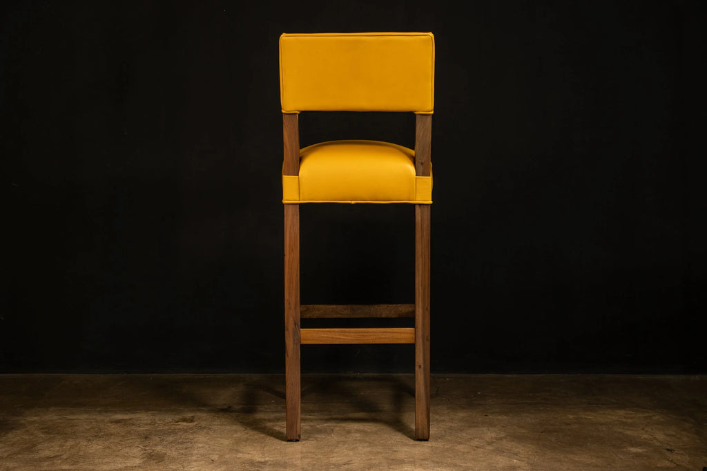 Bruno Stool in Yellow Leather