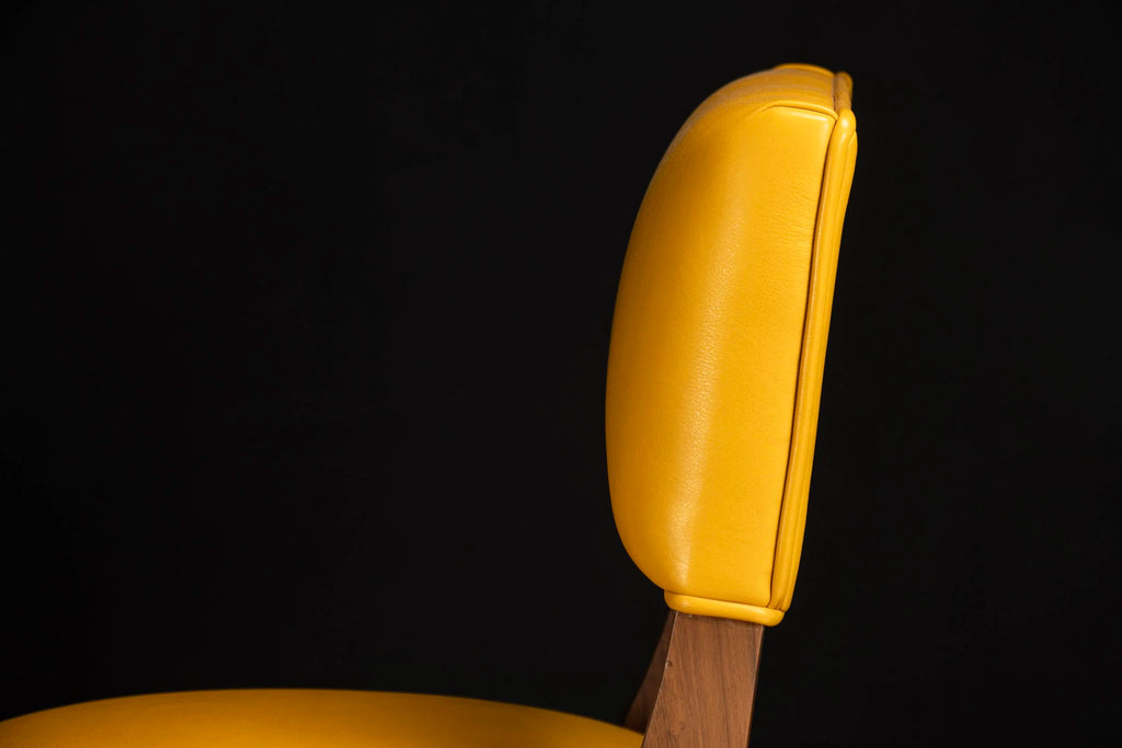 Bruno Stool in Yellow Leather
