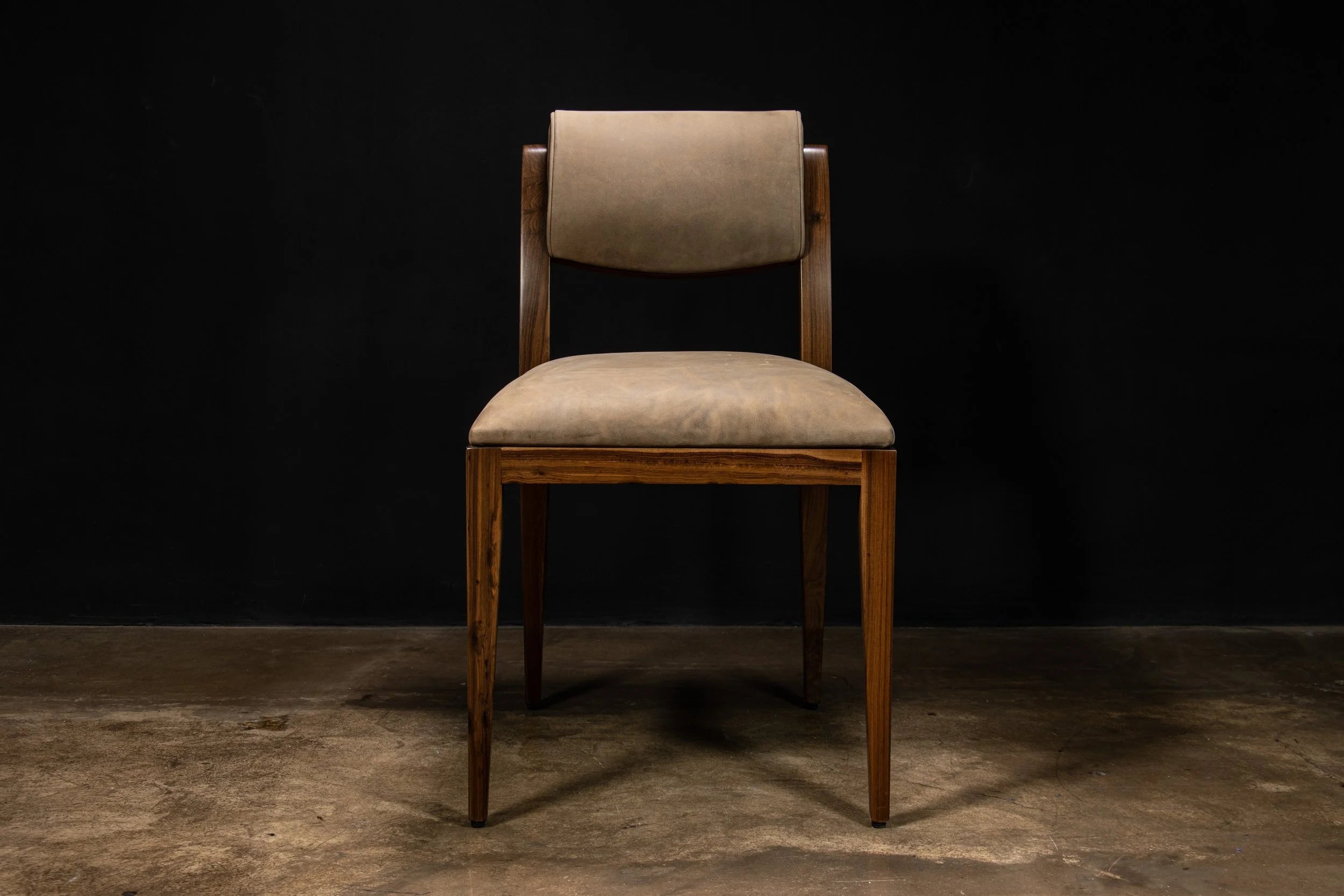 Gianni Chair in Gray-Chocolate Leather
