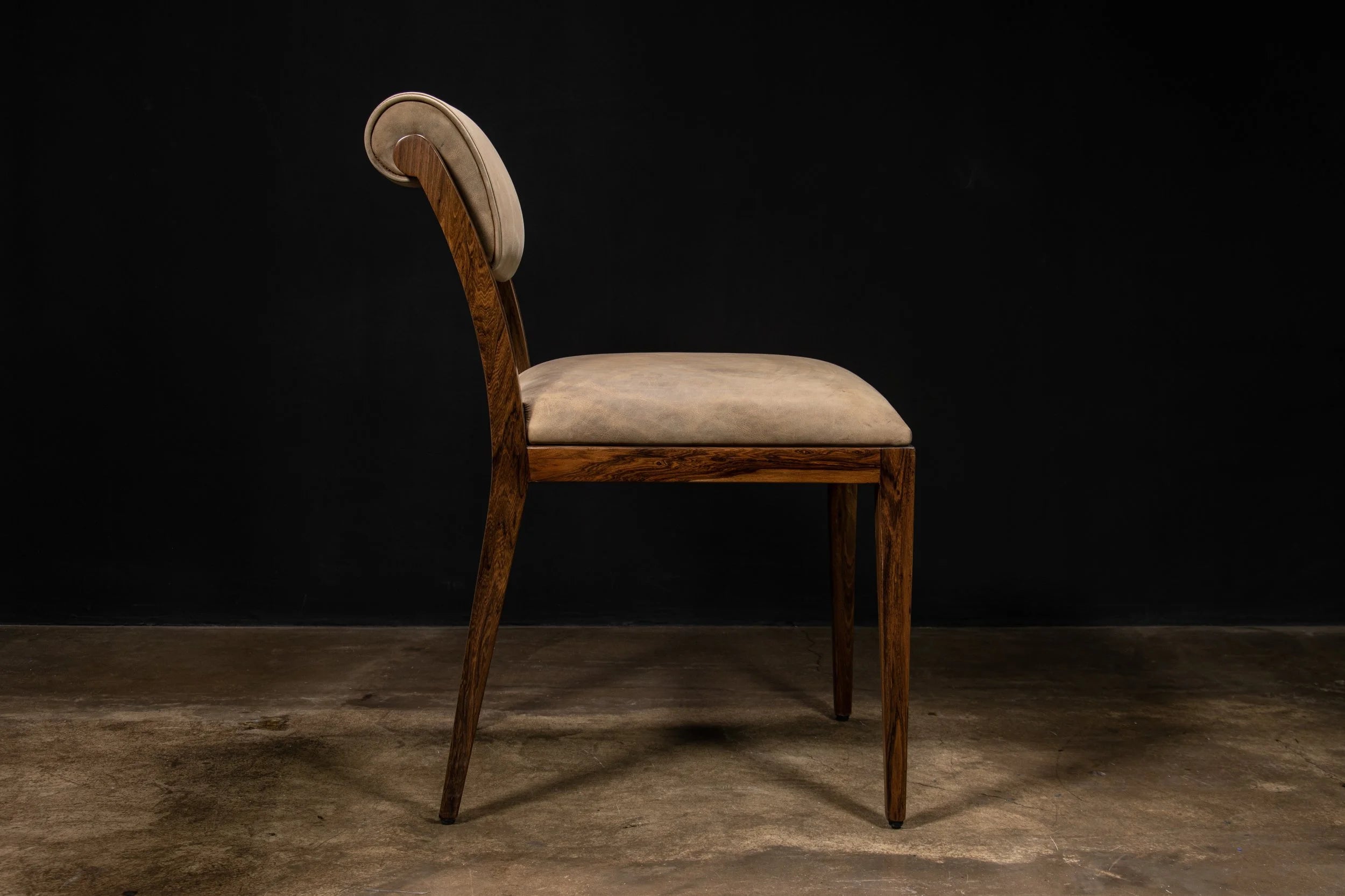 Gianni Chair in Gray-Chocolate Leather