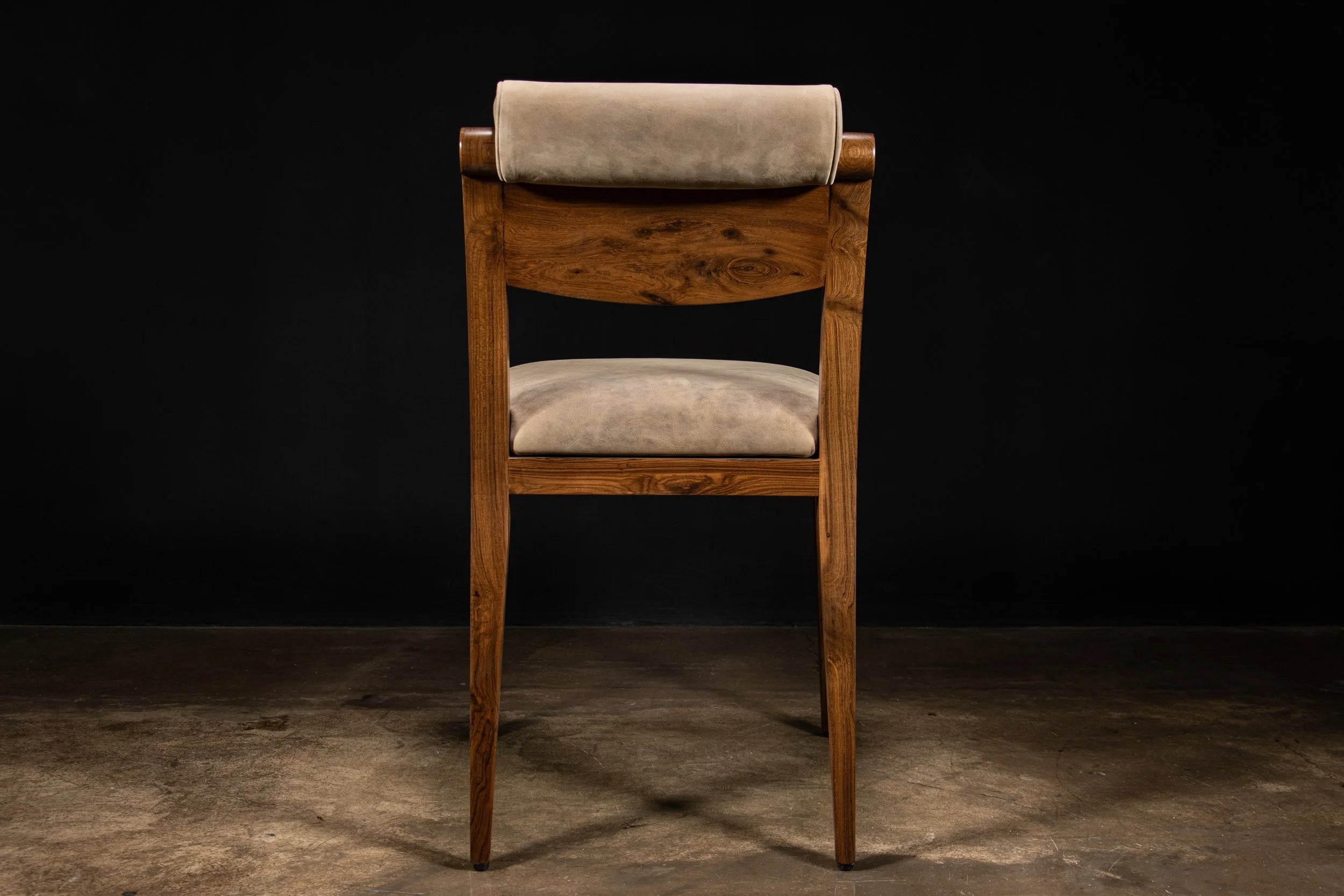 Gianni Chair in Gray-Chocolate Leather