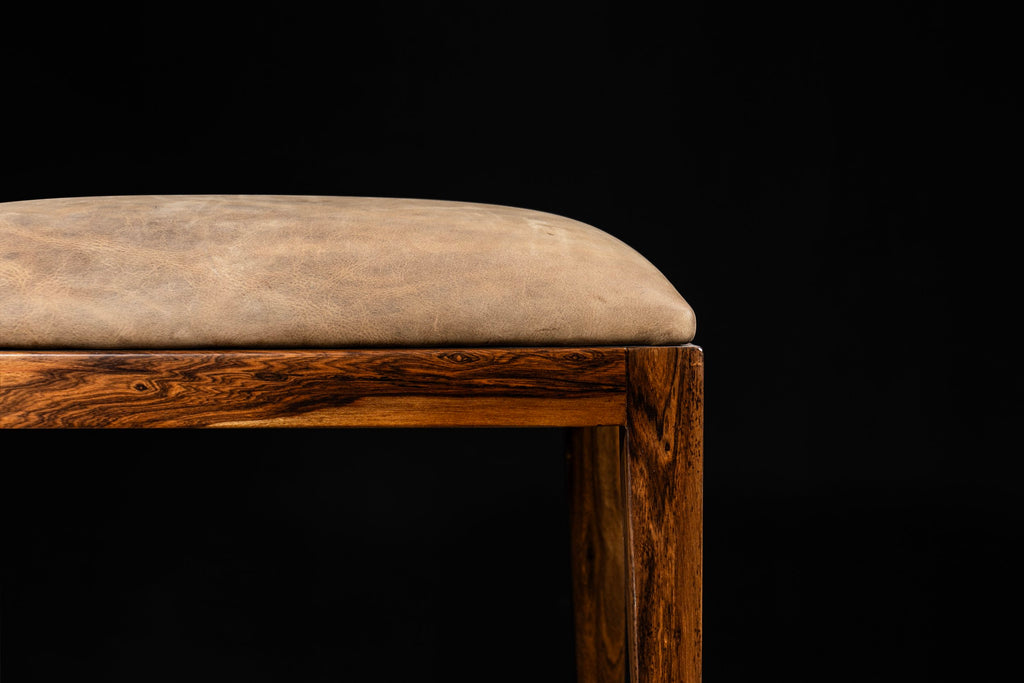Gianni Chair in Gray-Chocolate Leather