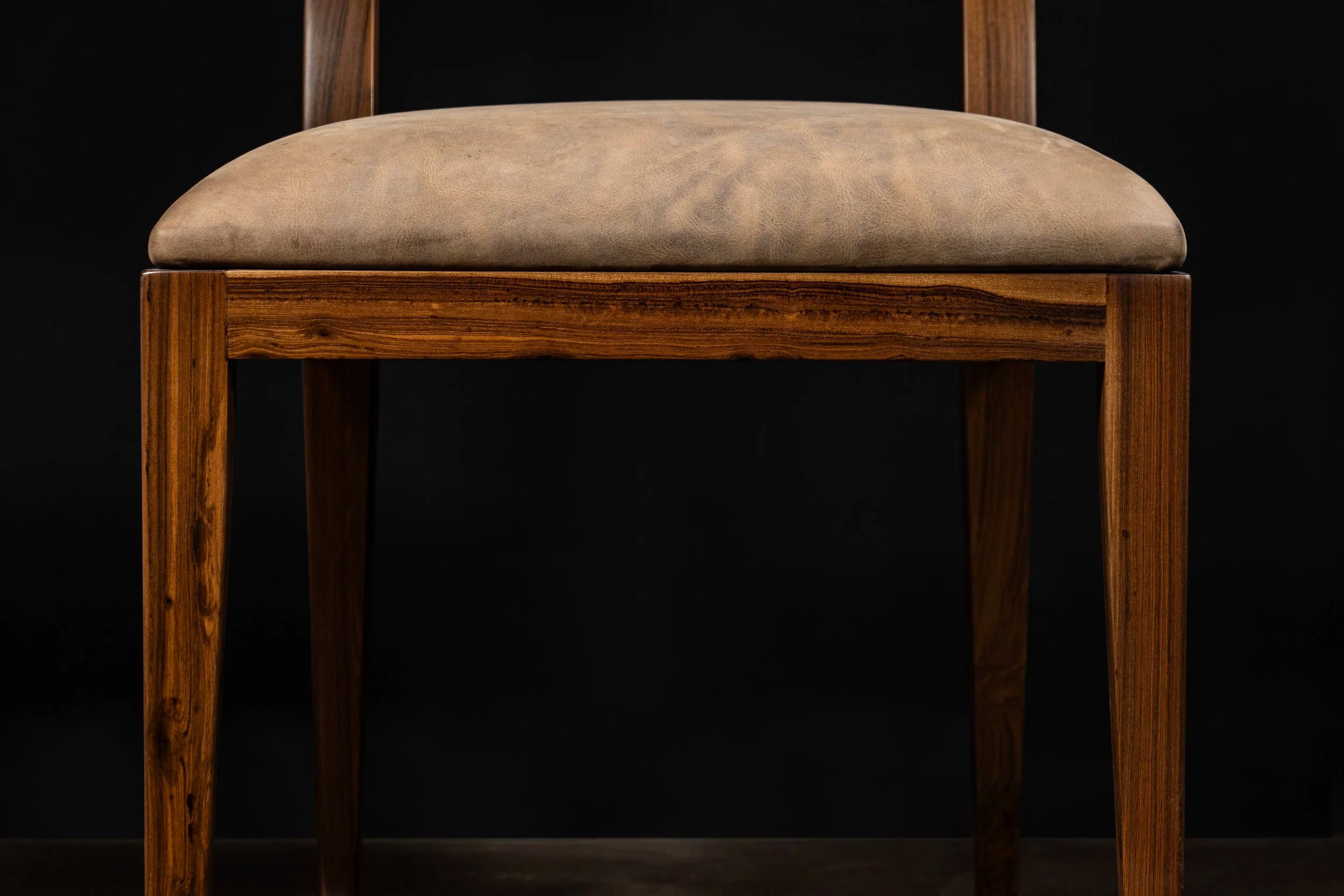 Gianni Chair in Gray-Chocolate Leather