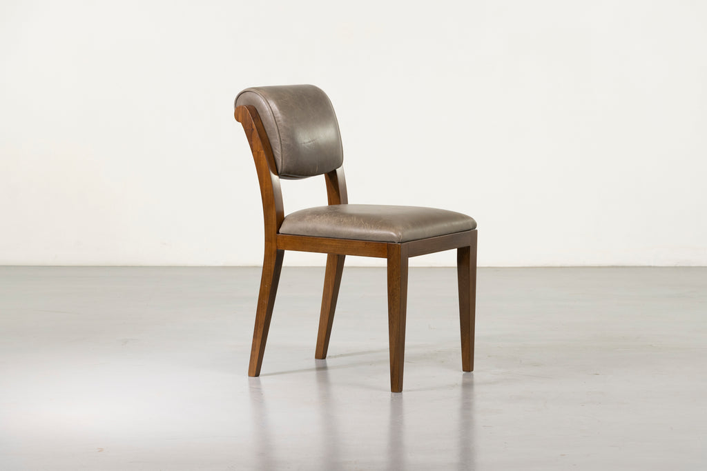 Gianni Dining Chair in Gray Leather