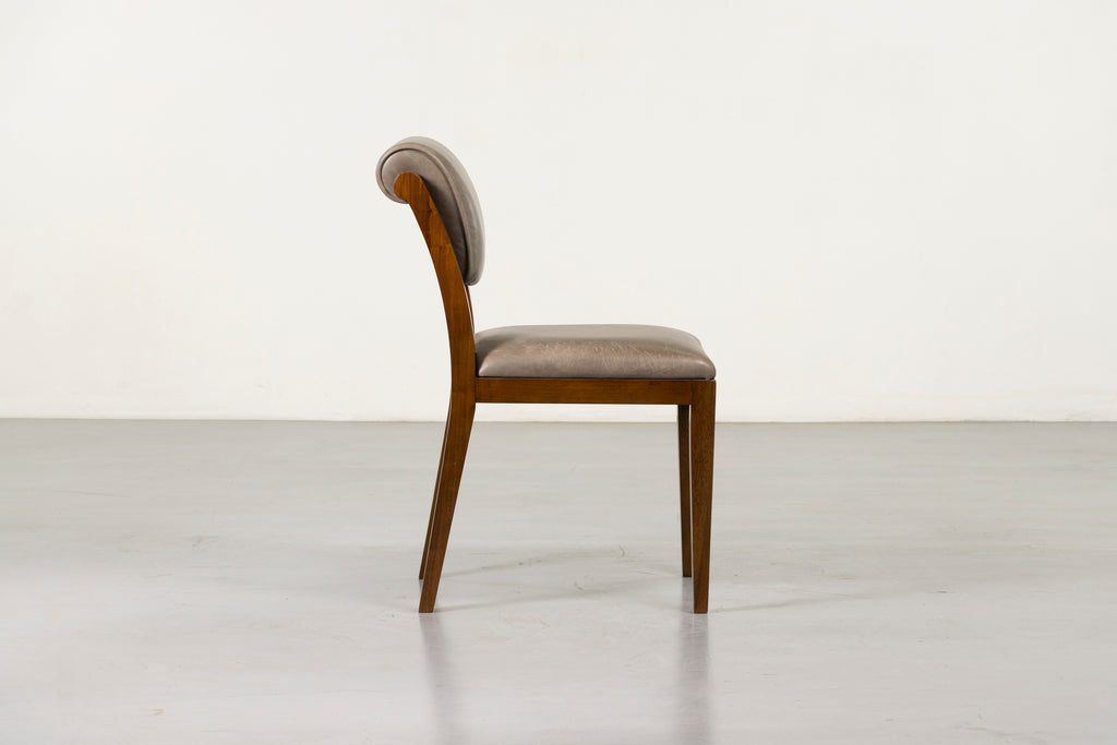 Gianni Dining Chair in Gray Leather