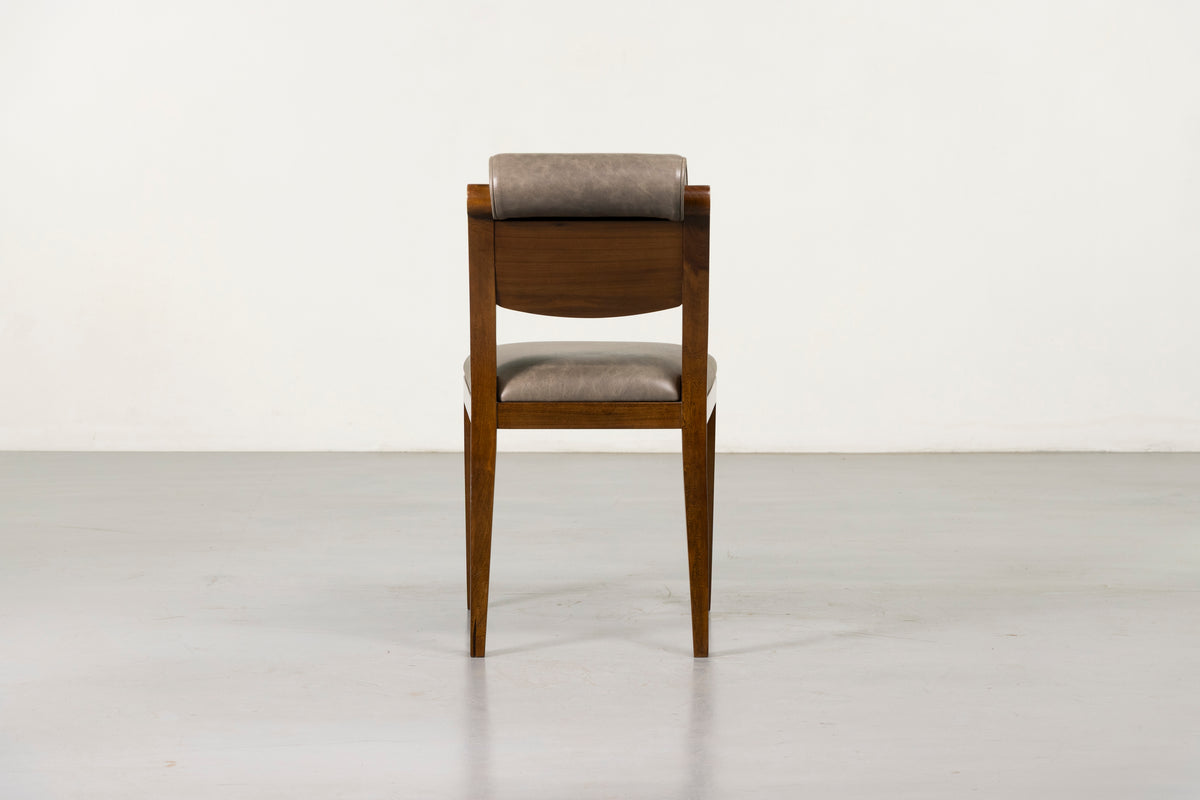 Gianni Dining Chair in Gray Leather