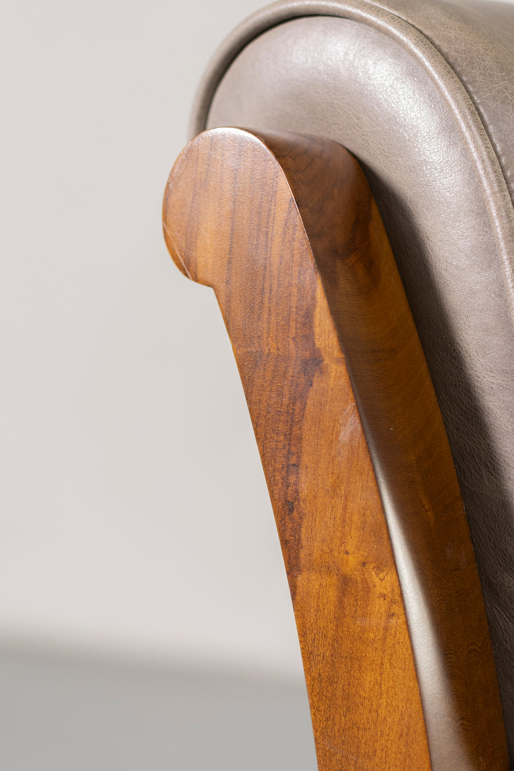 Gianni Dining Chair in Gray Leather