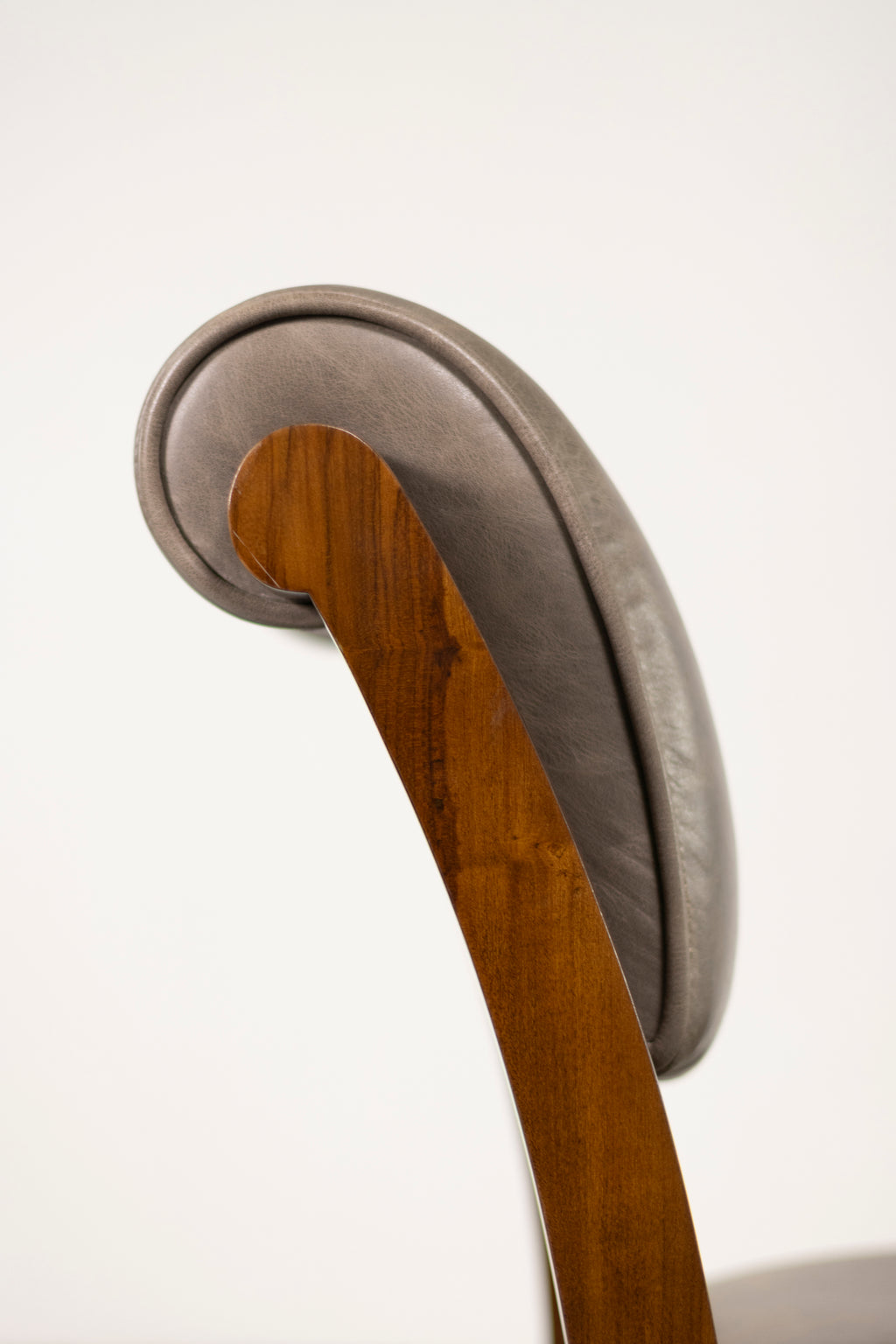 Gianni Dining Chair in Gray Leather