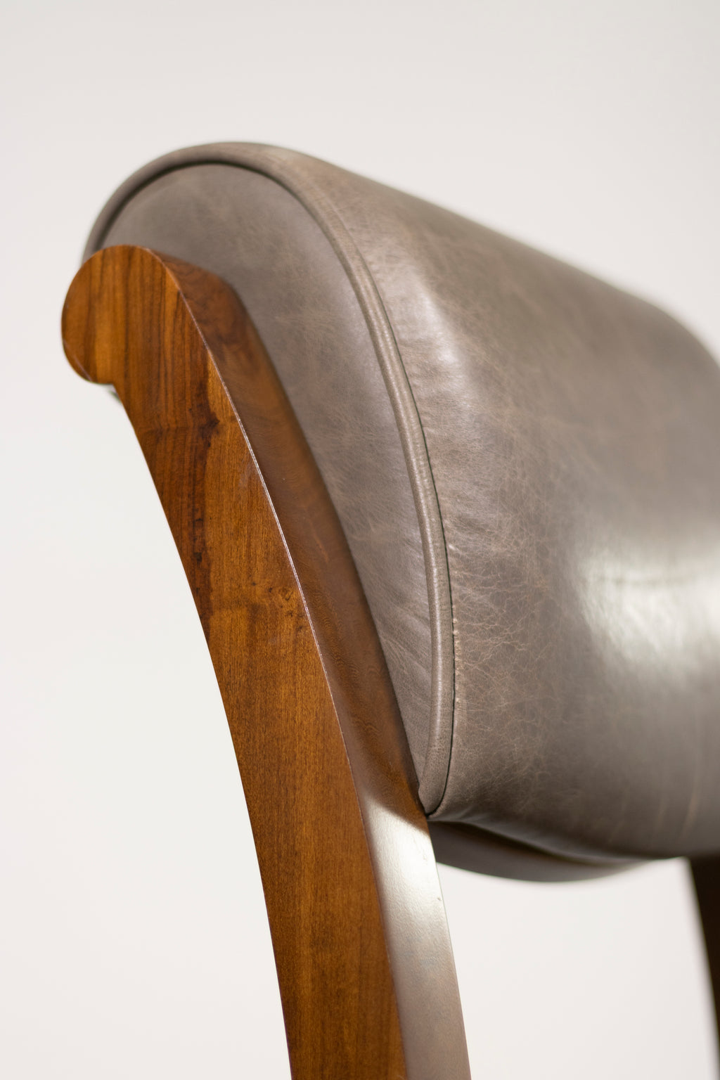 Gianni Dining Chair in Gray Leather