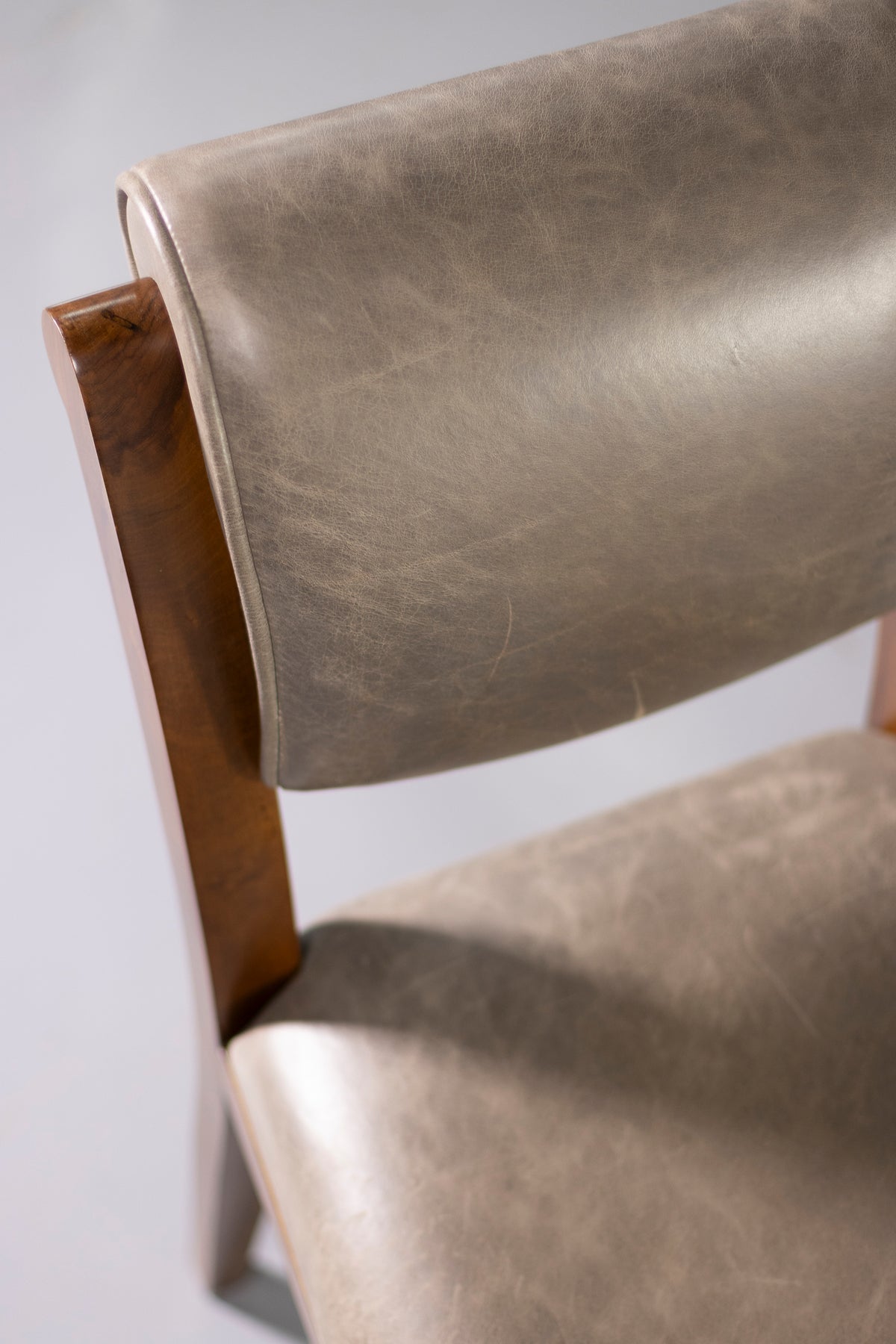Gianni Dining Chair in Gray Leather