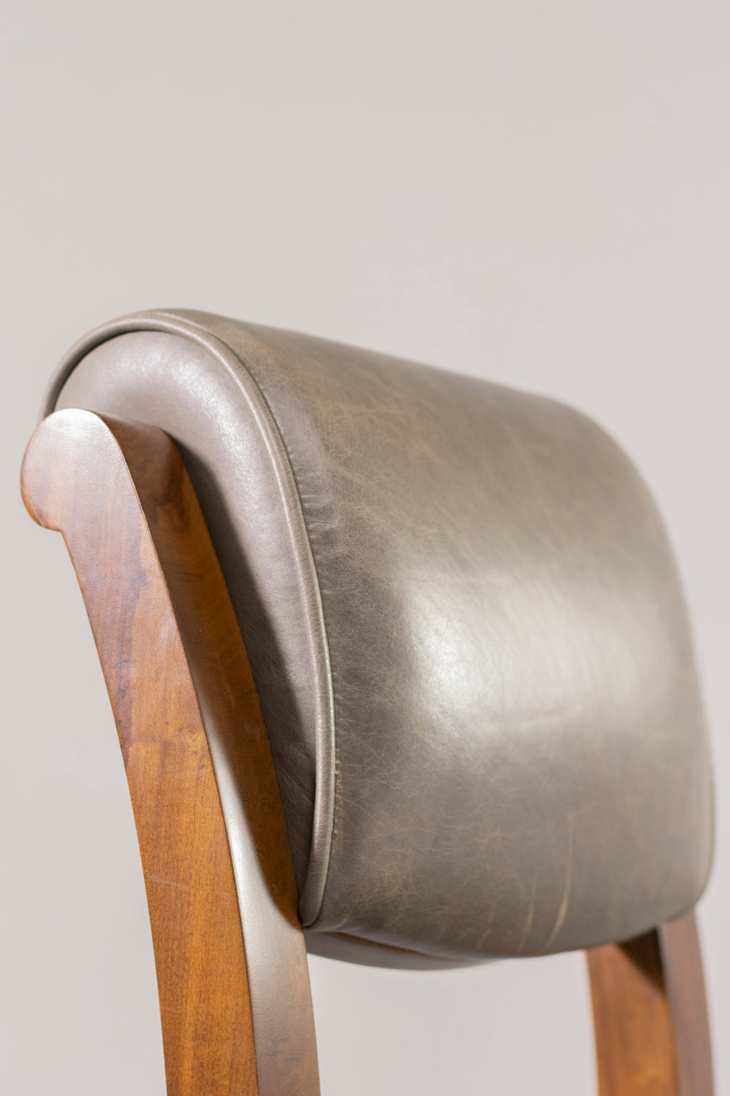 Gianni Dining Chair in Gray Leather