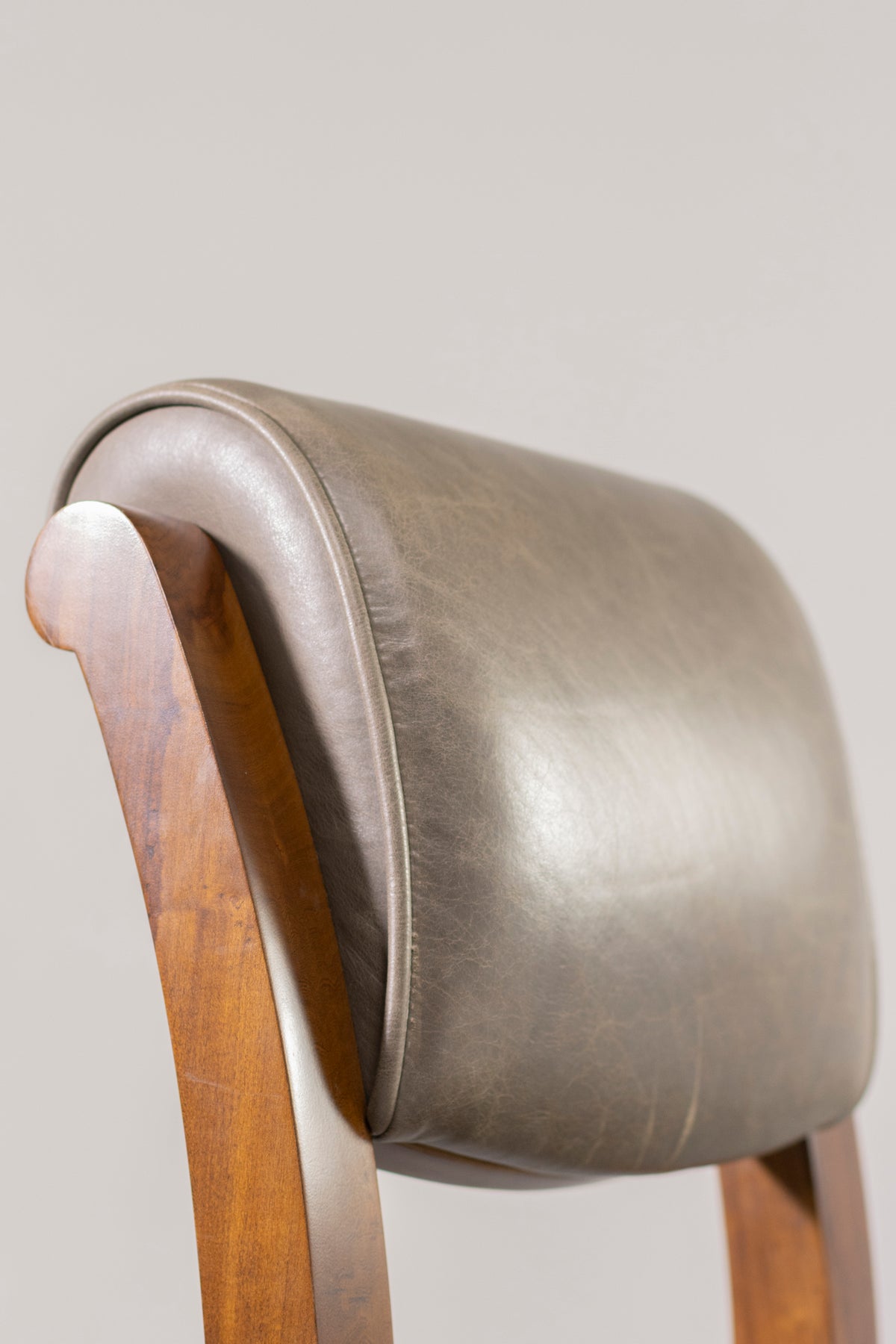 Gianni Dining Chair in Gray Leather