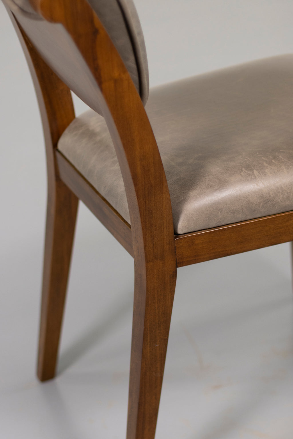 Gianni Dining Chair in Gray Leather