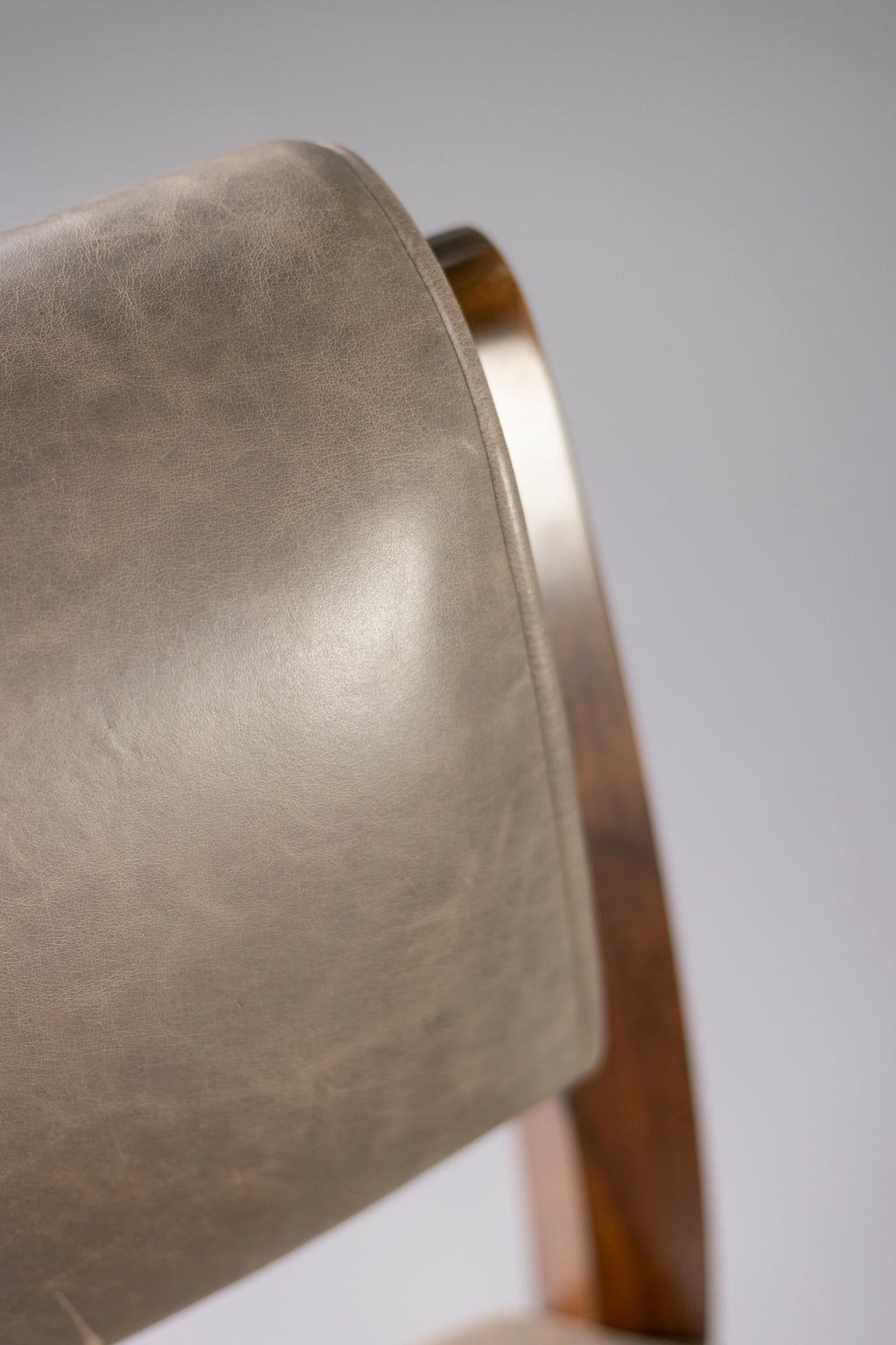 Gianni Dining Chair in Gray Leather