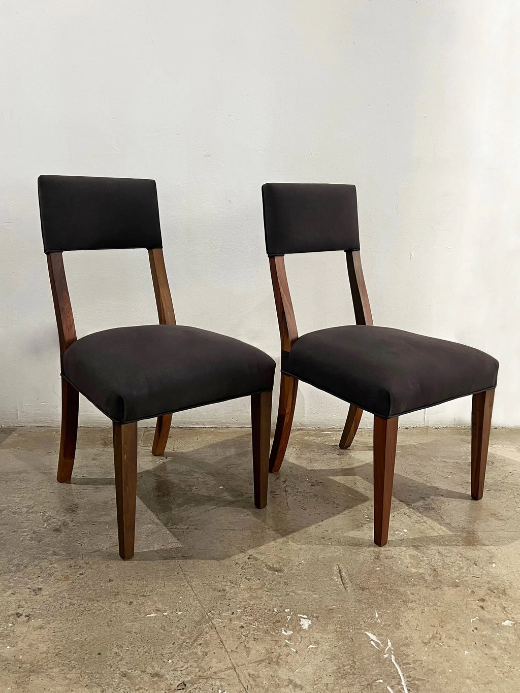 Set of 2 Luca Chairs in Black Fabric